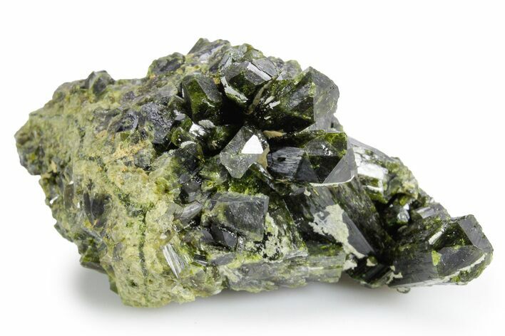 Lustrous Epidote Crystal Cluster - Peru #358423